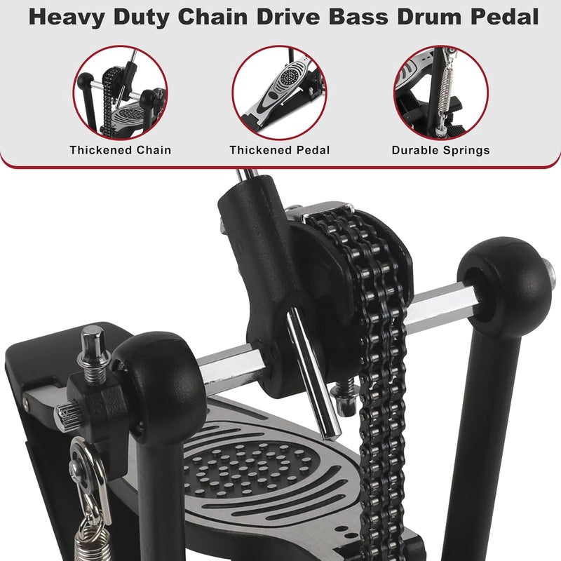 tipatyard Bass Drum Pedal,Double Chain Pedal,Single Pedal Hammer, Bass Drum Pedal Hammer, Drum Practice Instrument Accessories - Image 4
